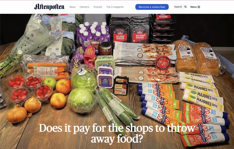 The Evening Post in Norway is asking: Does it pay for supermarkets to dump out perfectly edible food?