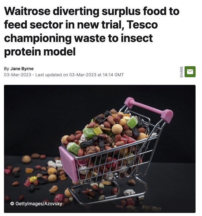 Supermarkets would rather feed its food surplus to insects than selling foods too cheaply via discounts to their customers