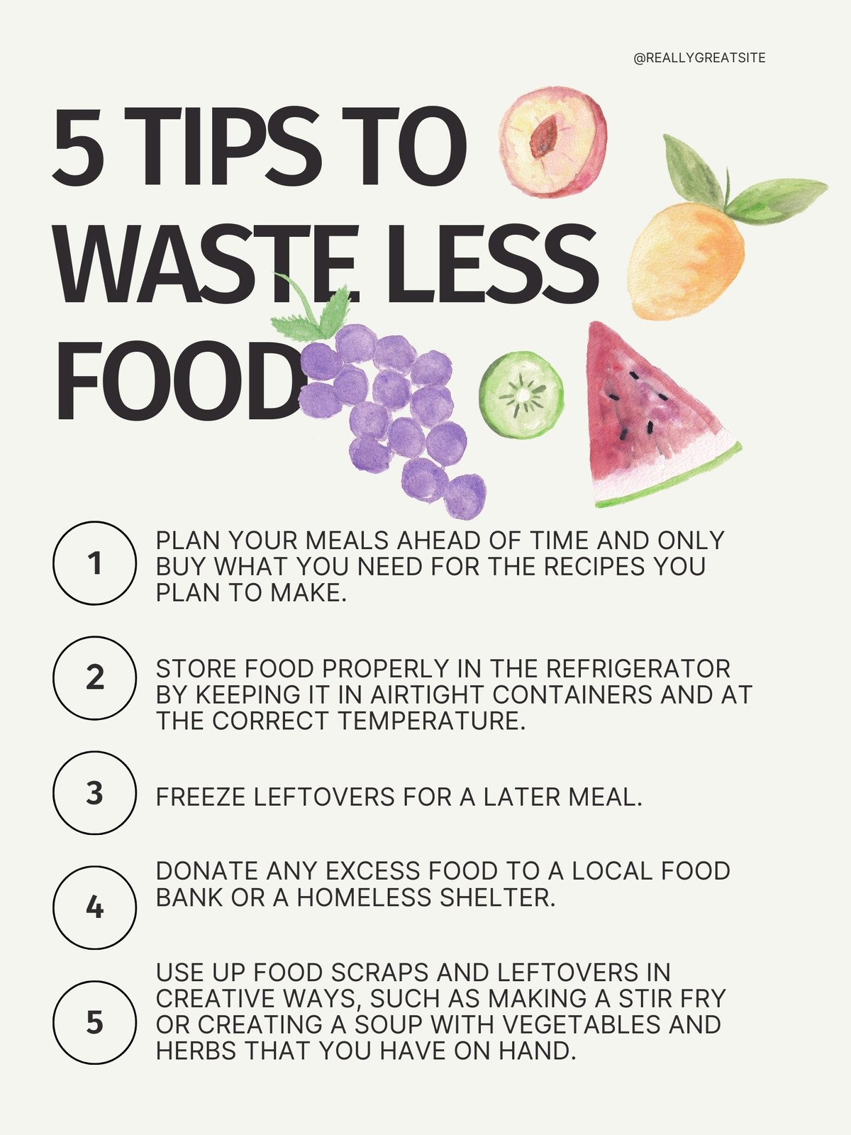 5 TIPS TO WASTE LESS FOOD